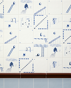 Background tile, Color white, Style patchwork,designer, Glazed porcelain stoneware, 20.5x20.5 cm, Finish antislip