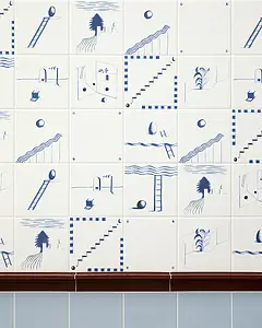Grundflise, Farve hvid, Stil patchwork,designer, Glaseret porcelænsstentøj, 20.5x20.5 cm, Overflade skridsikker