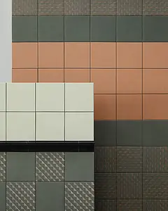 Grundflise, Farve grøn, Stil designer, Glaseret porcelænsstentøj, 20.5x20.5 cm, Overflade skridsikker