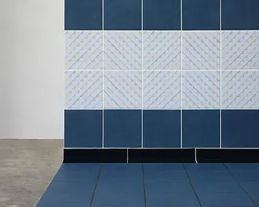 Grundflise, Farve marineblå, Stil designer, Glaseret porcelænsstentøj, 20.5x20.5 cm, Overflade skridsikker