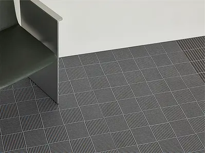 Basistegels, Kleur zwarte, Stijl designer, Ongeglazuurd porseleinen steengoed, 12.3x12.3 cm, Oppervlak 3D