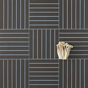 Background tile, Color black, Style designer, Unglazed porcelain stoneware, 12.3x12.3 cm, Finish 3D