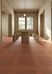 Carrelage, Teinte brune,orange, Style designer, Grès cérame non-émaillé, 12.3x12.3 cm, Surface 3D