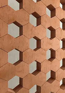 Farve brun, Stil designer, Blok fliser, Terracotta, 13x22.5 cm, Overflade 3D