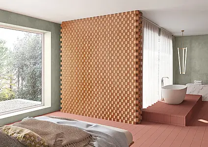 Blok fliser, Farve brun, Stil designer, Terracotta, 13x22.5 cm, Overflade 3D