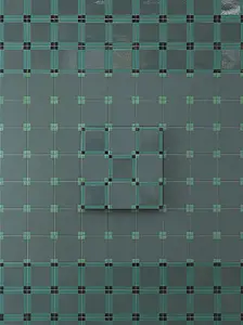 Background tile, Color green, Style designer, Glazed porcelain stoneware, 15x15 cm, Finish glossy