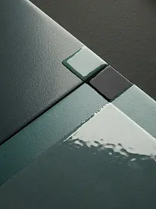 Background tile, Color green, Style designer, Glazed porcelain stoneware, 15x15 cm, Finish glossy