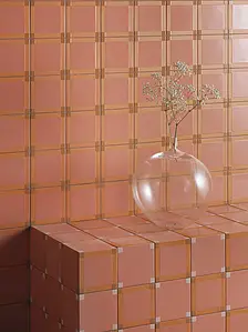Background tile, Color pink,orange, Style designer, Glazed porcelain stoneware, 15x15 cm, Finish glossy
