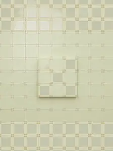 Background tile, Color green,beige, Style designer, Glazed porcelain stoneware, 15x15 cm, Finish glossy