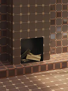 Background tile, Color brown, Style designer, Glazed porcelain stoneware, 15x15 cm, Finish glossy