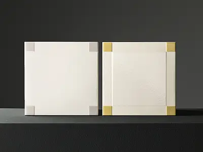 Background tile, Color grey,white, Style designer, Glazed porcelain stoneware, 15x15 cm, Finish glossy