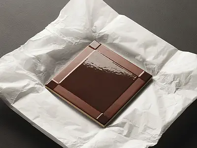 Background tile, Color brown, Style designer, Glazed porcelain stoneware, 15x15 cm, Finish matte