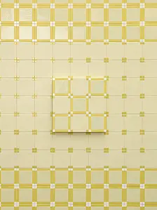 Background tile, Color yellow, Style designer, Glazed porcelain stoneware, 15x15 cm, Finish glossy