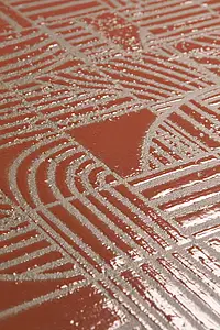 Bakgrundskakel, Färg röd, Stil patchwork,designer, Oglaserad granitkeramik, 120x120 cm, Yta matt