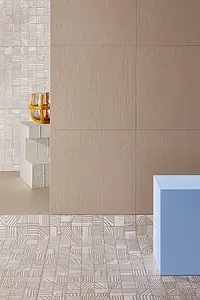Bakgrundskakel, Textur enfärgad, Färg beige, Stil designer, Oglaserad granitkeramik, 120x120 cm, Yta halksäker