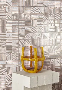 Background tile, Color white, Style patchwork,designer, Unglazed porcelain stoneware, 120x120 cm, Finish matte