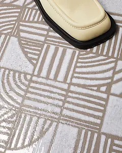 Carrelage, Teinte blanche, Style patchwork,designer, Grès cérame non-émaillé, 120x120 cm, Surface mate