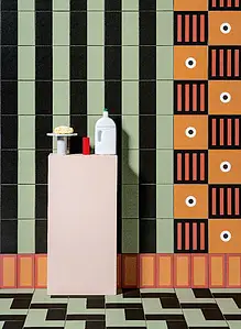 Bakgrunnsflis, Effekt terracotta, Farge flerfarget, Stil designer, Glasert porselenssteintøy, 20.5x20.5 cm, Overflate matt