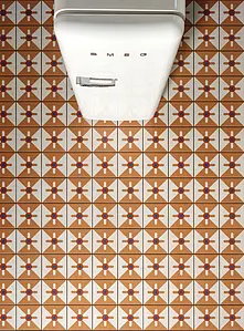 Background tile, Effect terracotta, Color multicolor, Style designer, Glazed porcelain stoneware, 20.5x20.5 cm, Finish matte