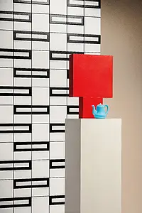 Bakgrunnsflis, Effekt terracotta,ensfarget, Farge hvit, Stil designer, Glasert porselenssteintøy, 20.5x20.5 cm, Overflate matt