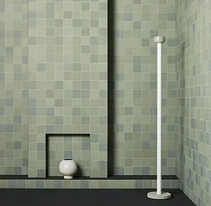 Background tile, Color green, Style designer, Glazed porcelain stoneware, 11x11 cm, Finish antislip