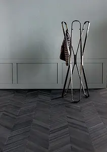 Colore nero, Stile design, Piastrella di fondo, Gres porcellanato smaltato, 5.5x39.4 cm, Superficie opaca