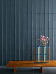 Background tile, Color navy blue, Style designer, Ceramics, 14x28 cm, Finish matte
