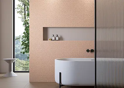 Mosaikkflis, Farge rosa, Stil designer, Uglasert porselenssteintøy, 30x30 cm, Overflate matt
