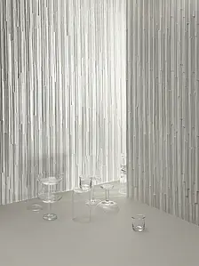 Mosaïque, Teinte blanche, Style designer, Grès cérame émaillé, 30x39.5 cm, Surface 3D