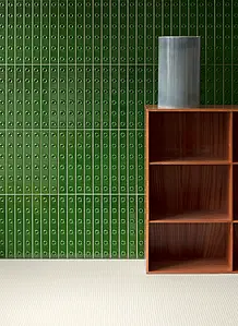 Grundflise, Farve grøn, Stil designer, Keramik, 21.1x31.5 cm, Overflade 3D