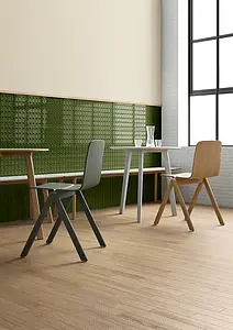 Grundflise, Farve grøn, Stil designer, Keramik, 21.1x31.5 cm, Overflade 3D