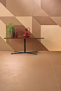 Bakgrundskakel, Textur cotto, Färg brun, Stil designer, Oglaserad granitkeramik, 120x360 cm, Yta halksäker