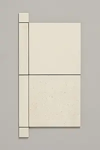 Carrelage, Effet terrazzo, Teinte blanche, Style designer, Grès cérame non-émaillé, 20.5x20.5 cm, Surface antidérapante