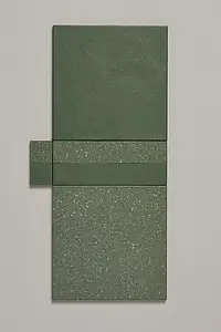 Carrelage, Effet terrazzo, Teinte verte, Style designer, Grès cérame non-émaillé, 20.5x20.5 cm, Surface antidérapante