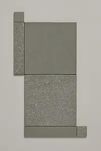 Bakgrunnsflis, Effekt terrazzo, Farge grå, Stil designer, Uglasert porselenssteintøy, 20.5x20.5 cm, Overflate sklisikker