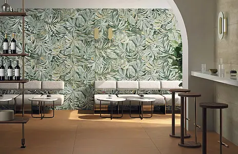Bakgrunnsflis, Farge grønn, Stil håndlaget, Glasert porselenssteintøy, 60x120 cm, Overflate matt
