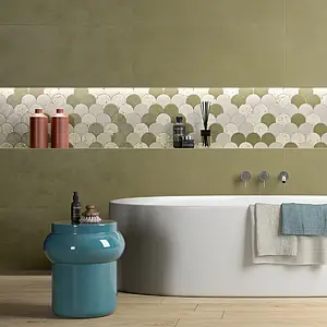 Background tile, Effect unicolor, Color green, Glazed porcelain stoneware, 40x100 cm, Finish matte