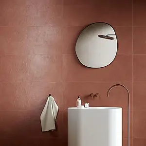 Background tile, Effect unicolor, Color red, Glazed porcelain stoneware, 40x100 cm, Finish matte