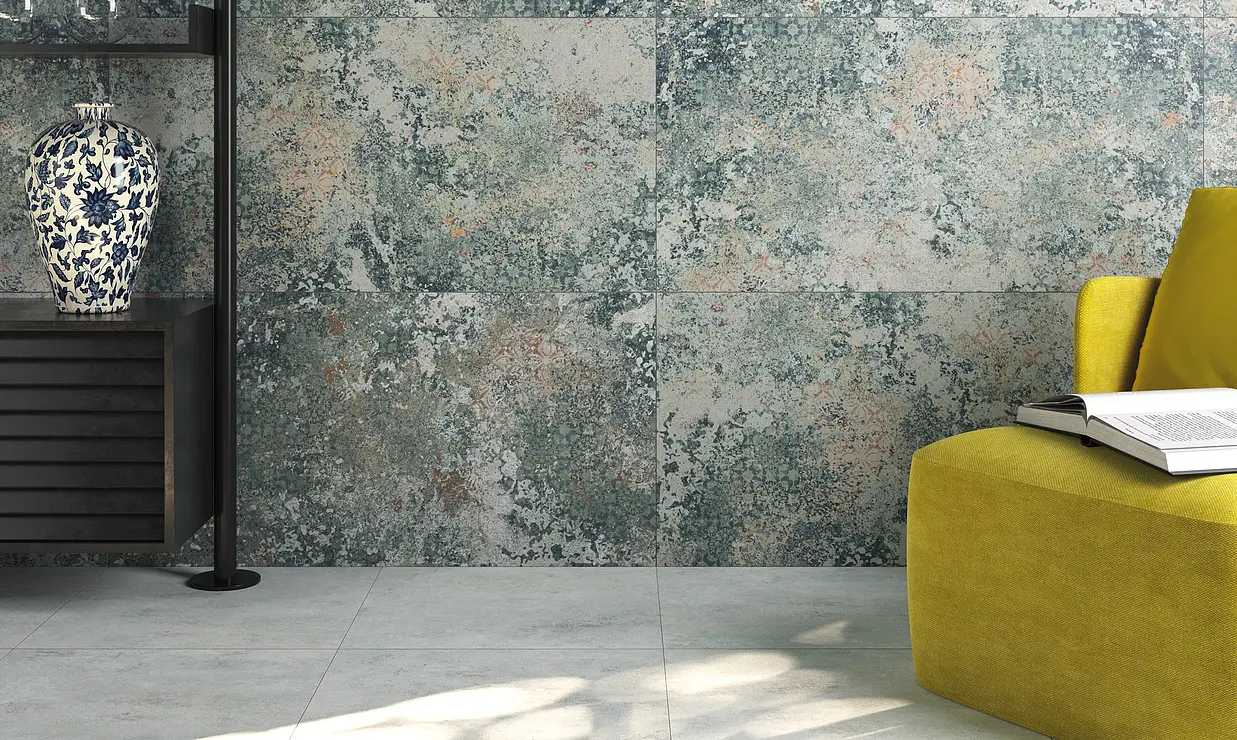 Background tile, Effect concrete, Color grey,white, Glazed porcelain stoneware, 60x60 cm, Finish matte