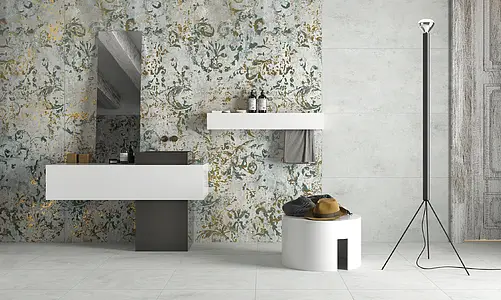 Background tile, Effect concrete, Color grey,white, Glazed porcelain stoneware, 60x60 cm, Finish matte