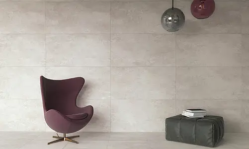 Background tile, Effect concrete, Color white, Glazed porcelain stoneware, 60x60 cm, Finish matte