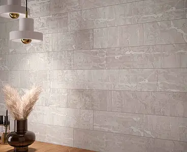 Background tile, Effect concrete, Color grey, Glazed porcelain stoneware, 12x100 cm, Finish matte