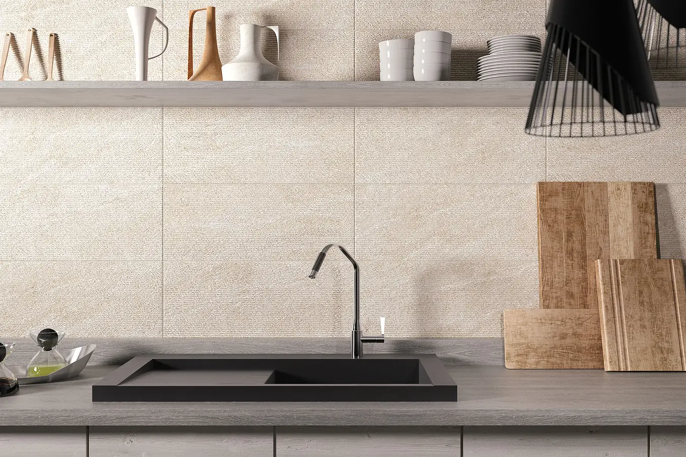 Background tile, Effect other stones, Color beige, Ceramics, 32x80.5 cm, Finish matte
