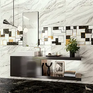 Background tile, Effect stone,gold and precious metals,other marbles, Color multicolor, Style patchwork, Glazed porcelain stoneware, 60x120 cm, Finish polished
