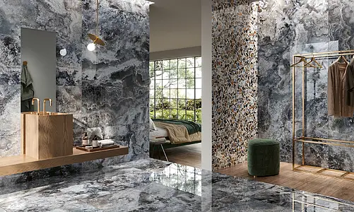 Bakgrundskakel, Textur sten,cementmosaik,other marbles, Färg flerfärgade, Glaserad granitkeramik, 60x120 cm, Yta polerad