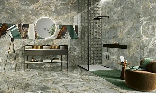 Carrelage, Effet pierre,autres types de marbre, Teinte beige,grise, Grès cérame émaillé, 60x120 cm, Surface polie