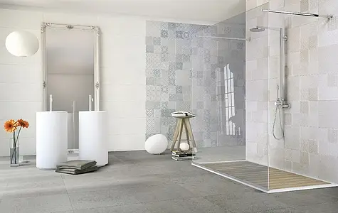 Background tile, Effect concrete, Color beige, Style patchwork, Ceramics, 32.5x97.7 cm, Finish matte