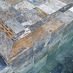 Background tile, Effect left_menu_balijskij_kamen, Color navy blue, Glazed porcelain stoneware, 29.5x60 cm, Finish antislip