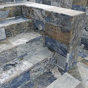 Background tile, Effect left_menu_balijskij_kamen, Color navy blue, Glazed porcelain stoneware, 29.5x60 cm, Finish antislip