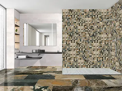 Background tile, Effect left_menu_balijskij_kamen, Color multicolor, Glazed porcelain stoneware, 60x120 cm, Finish antislip